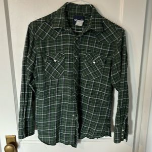Wrangler snap-front green flannel